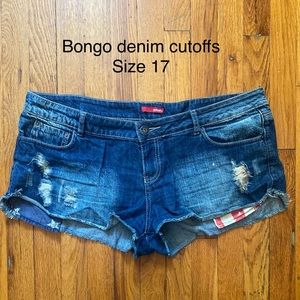 Bongo cutoff denim distressed denim shorts